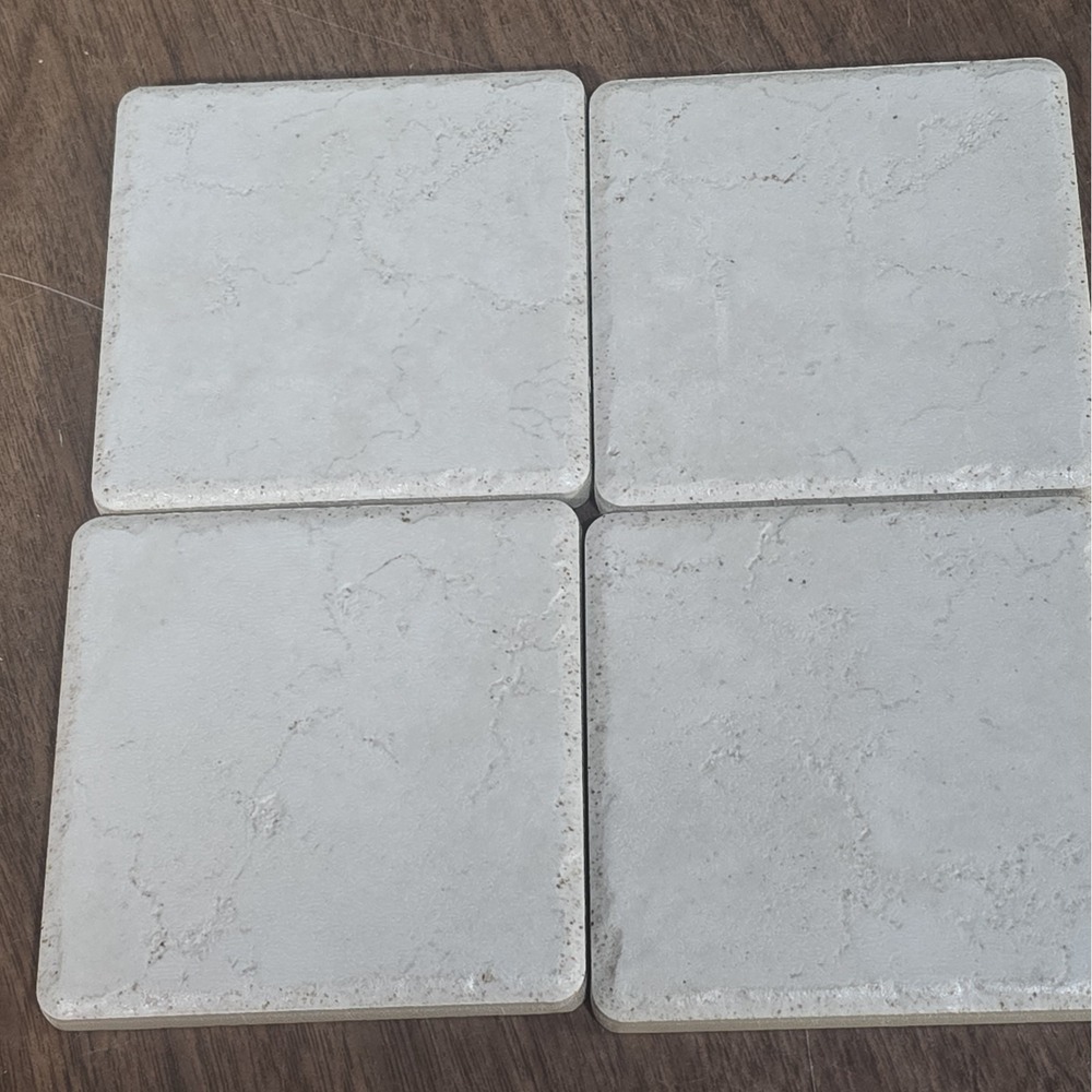 Set of 4 Rialto White Venetian Stone Porous 4x4 Tiles Backsplash Kitchen Crafts